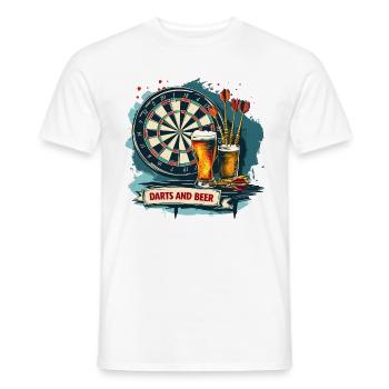 Fléchettes Et Bière Fléchettes Dictons Sports - T-shirt homme - blanc - Devant - AI Model Male 178 dark (178cm)