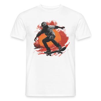 Skateboarder Skateboard Skate Skater Sonne - Männer T-Shirt - Weiß - Vorne - AI Model Male 178 dark (178cm)