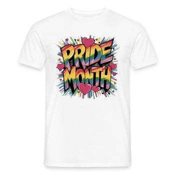 Mois de la fierté LGBTQ LGBTQIA+ - T-shirt homme - blanc - Devant - AI Model Male 178 dark (178cm)