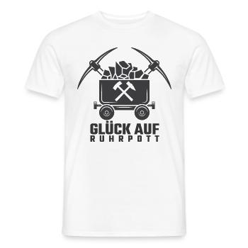 Ruhrpott Glück Auf Lore Bergbau Bergarbeiter - Männer T-Shirt - Weiß - Vorne - AI Model Male 178 dark (178cm)
