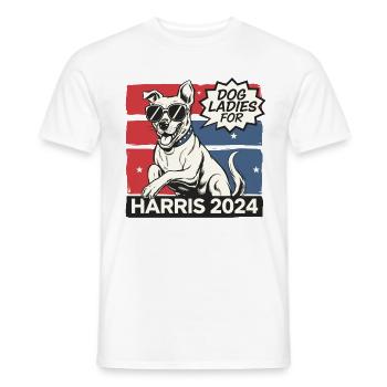 Chien Dames Pour Kamala Harris 2024 États-Unis Amérique - T-shirt homme - blanc - Devant - AI Model Male 178 dark (178cm)