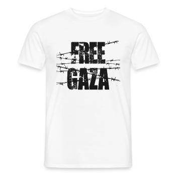 Libérez Gaza - T-shirt homme - blanc - Devant - AI Model Male 178 dark (178cm)