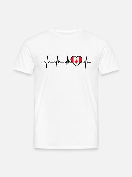 Kanada Herzschlag Flagge Kanadier - Männer T-Shirt - Weiß