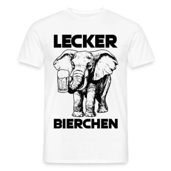 Lecker Bierchen X Elefant Meme Bier lustiges - Männer T-Shirt - Weiß - Vorne - AI Model Male 178 dark (178cm)