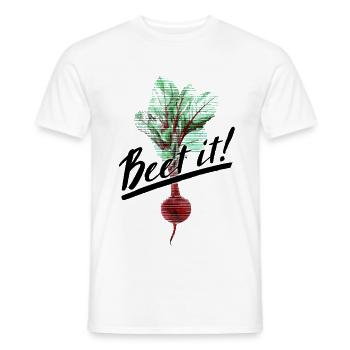 Beet it! - Men's T-Shirt - white - Front - AI Model Male 178 dark (178cm)