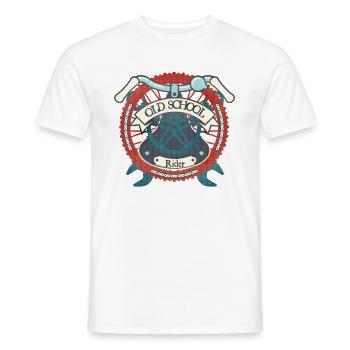 Old School Rider Shirt Retro Bicycle Shirt - Men's T-Shirt - white - Front - AI Model Male 178 dark (178cm)