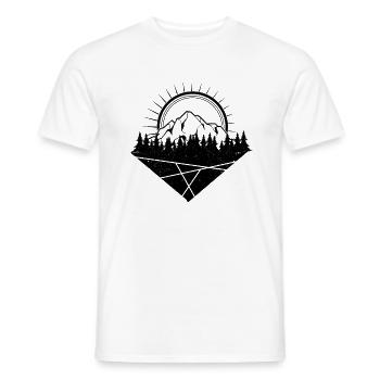 Soleil de la forêt de montagne - T-shirt homme - blanc - Devant - AI Model Male 178 dark (178cm)