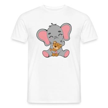 Elefantenbaby und Teddybär - Männer T-Shirt - Weiß - Vorne - AI Model Male 178 dark (178cm)