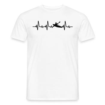 Kayak Canoë Heartbeat Kayak Pédalo - T-shirt homme - blanc - Devant - AI Model Male 178 dark (178cm)