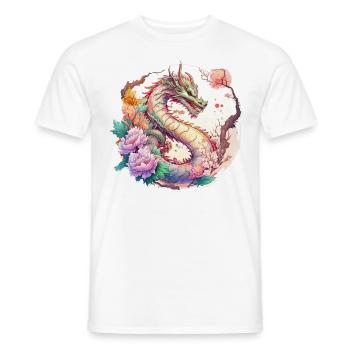 Japanischer Drache - Männer T-Shirt - Weiß - Vorne - AI Model Male 178 dark (178cm)