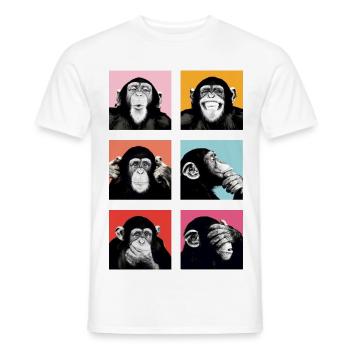 Pop-Art Affe Farbexplosion - Männer T-Shirt - Weiß - Vorne - AI Model Male 178 dark (178cm)