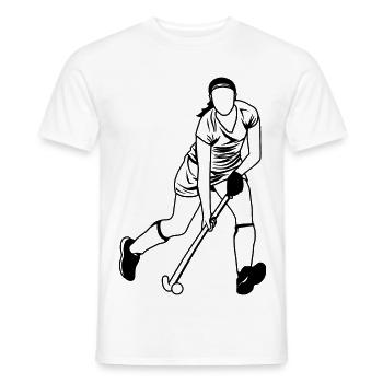 Field hockey player - Men's T-Shirt - white - Front - AI Model Male 178 dark (178cm)