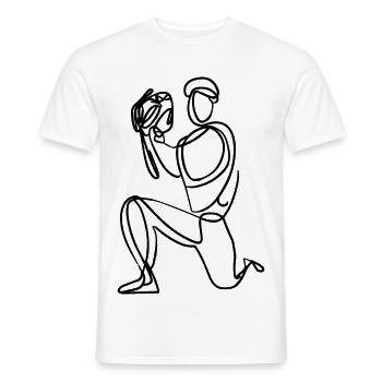 Baseball Fänger Skizze - Männer T-Shirt - Weiß - Vorne - AI Model Male 178 dark (178cm)