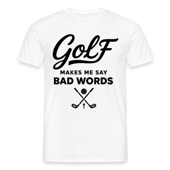 Golf et Gros Mots : L'Humour du Golfeur - T-shirt homme - blanc - Devant - AI Model Male 178 dark (178cm)