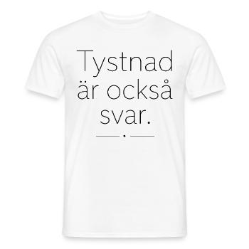 Citation Suédoise Le Silence est une Réponse - T-shirt homme - blanc - Devant - AI Model Male 178 dark (178cm)