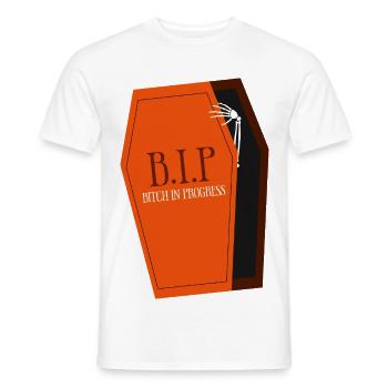 B.I.P. Coffin Print - Men's T-Shirt - white - Front - AI Model Male 178 dark (178cm)