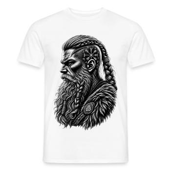 Wikinger Häuptling Aegishjalmur Tattoo - Männer T-Shirt - Weiß - Vorne - AI Model Male 178 dark (178cm)