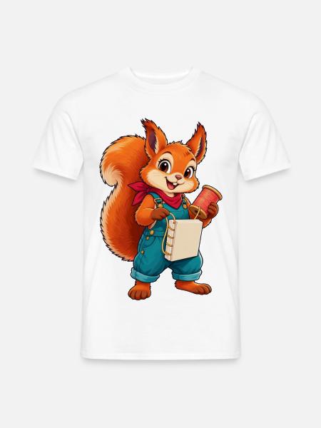Eichhörnchen Handarbeitsheld Overalls - Männer T-Shirt - Weiß
