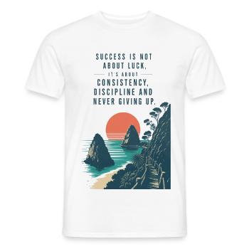 Motivational Quote Erfolg Mindset - Männer T-Shirt - Weiß - Vorne - AI Model Male 178 dark (178cm)