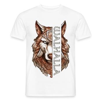 Wolf Walhalla Mythologie Wikinger Geri Freki Wölfe - Männer T-Shirt - Weiß - Vorne - AI Model Male 178 dark (178cm)