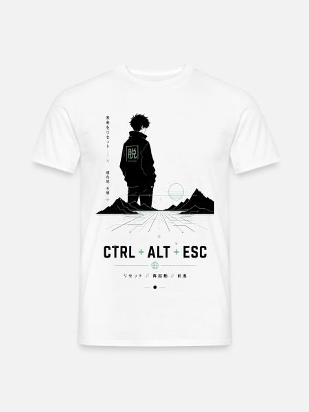 Neonwanderer: Ctrl Alt ESC - Männer T-Shirt - Weiß
