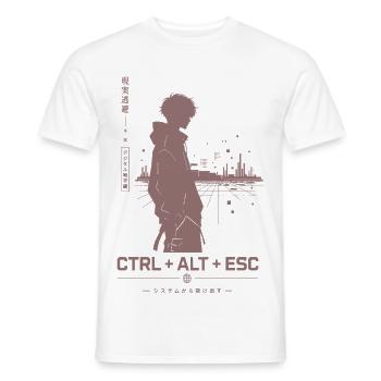 Ctrl Alt Esc Skyline Persona - Männer T-Shirt - Weiß - Vorne - AI Model Male 178 dark (178cm)