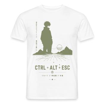 Ctrl Alt Esc Retro Skyline - Männer T-Shirt - Weiß - Vorne - AI Model Male 178 dark (178cm)