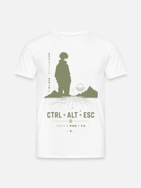 Ctrl Alt Esc Retro Skyline - Männer T-Shirt - Weiß