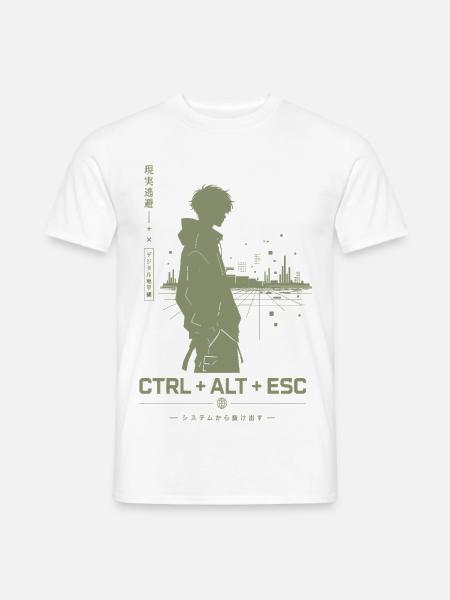 Ctrl+Alt+Esc Stadt-Silhouette - Männer T-Shirt - Weiß