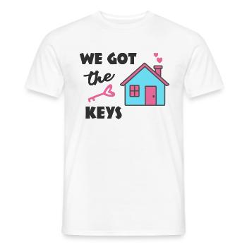 Housewarming party We got the Keys - Men's T-Shirt - white - Front - AI Model Male 178 dark (178cm)