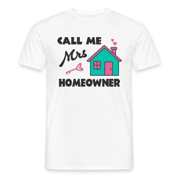 Emménagement Fest Appelez-moi Mme Propriétaire - T-shirt homme - blanc - Devant - AI Model Male 178 dark (178cm)