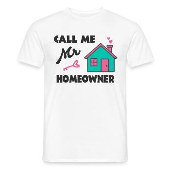 Emménagement Fest Appelez-moi M. Propriétaire - T-shirt homme - blanc - Devant - AI Model Male 178 dark (178cm)