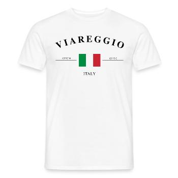 Viareggio Italia Koordinaten Urlaub Reise Souvenir - Männer T-Shirt - Weiß - Vorne - AI Model Male 178 dark (178cm)