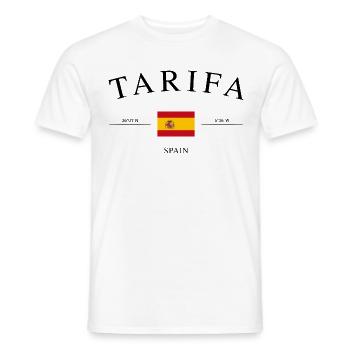 Tarifa Spanien Flagge – Urlaub Souvenir & Geschenk - Männer T-Shirt - Weiß - Vorne - AI Model Male 178 dark (178cm)