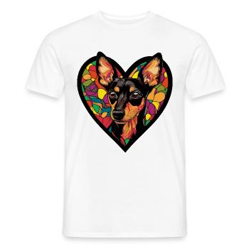 Pinscher Hund Herz Liebe - Männer T-Shirt - Weiß - Vorne - AI Model Male 178 dark (178cm)