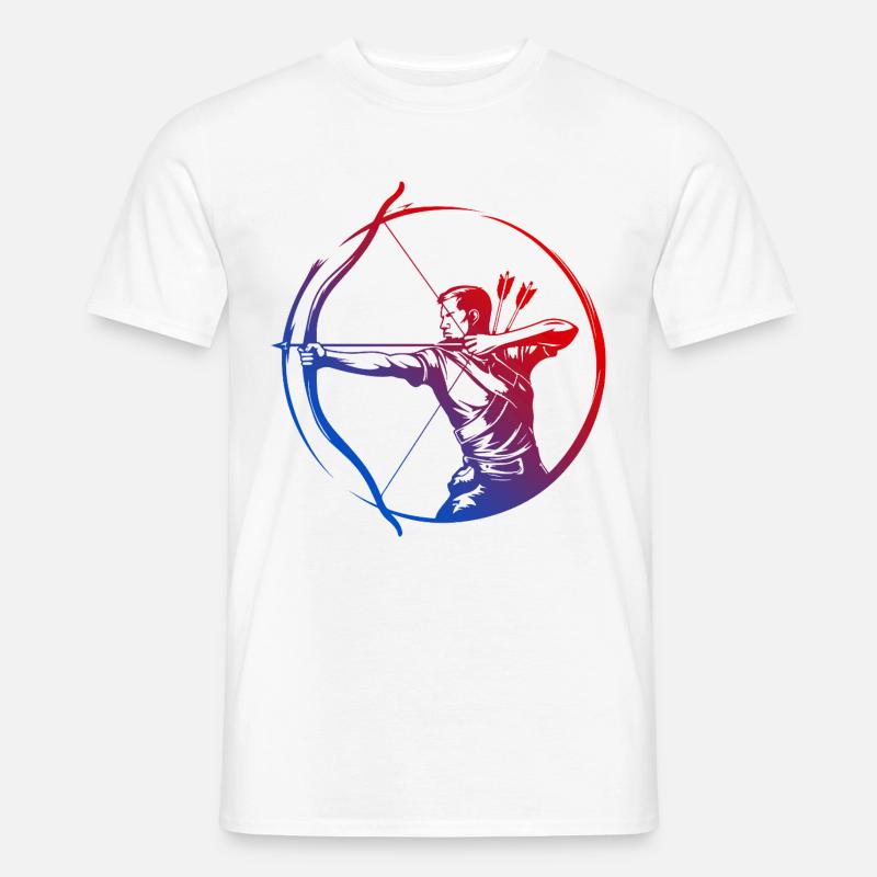 Bogenschießen Silhouette Bunt - Männer T-Shirt - Weiß