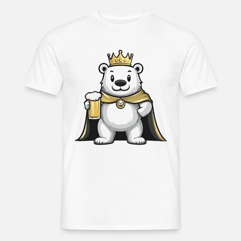 Eisbär Bier Lustig - Männer T-Shirt - Weiß