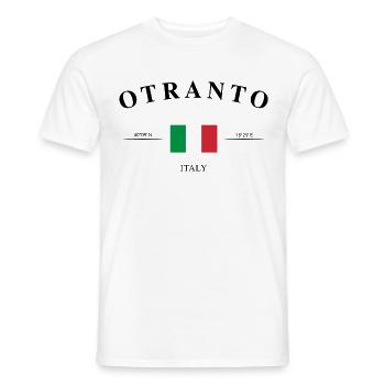 Otranto Italy coordinates holiday souvenir - Men's T-Shirt - white - Front - AI Model Male 178 dark (178cm)
