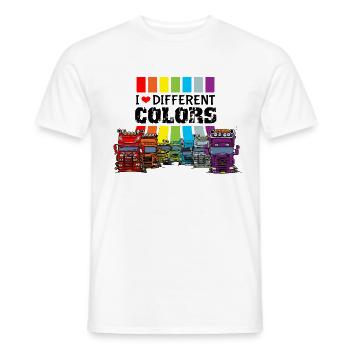 I love different colors trucks - Men's T-Shirt - white - Front - AI Model Male 178 dark (178cm)