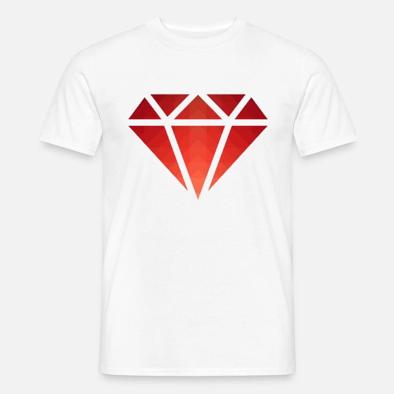Modèle - Forme - Diamant - Cristal - polygone - 2 - T-shirt homme - blanc