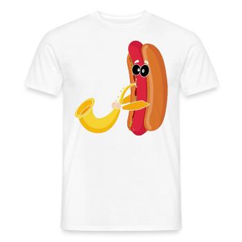 Saxophonist Saxophone Wurst Musik Musiker - Männer T-Shirt - Weiß - Vorne - AI Model Male 178 dark (178cm)