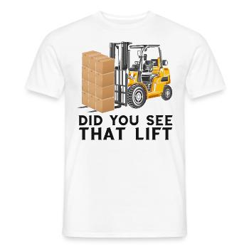 Warehouse drivers and warehouse workers for forklifts - Men's T-Shirt - white - Front - AI Model Male 178 dark (178cm)
