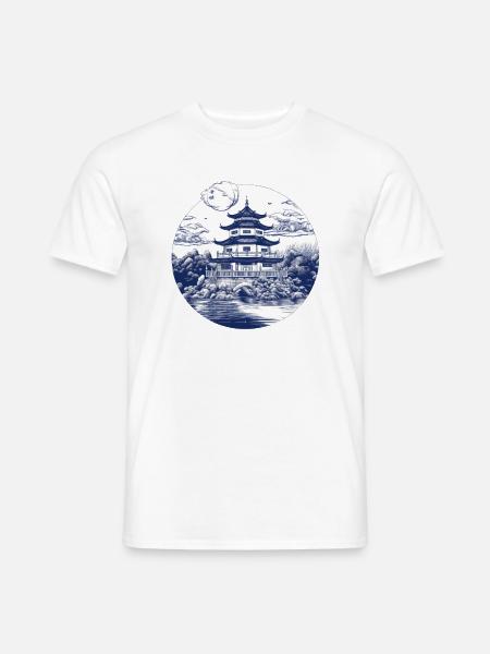 Japanische Burg Vintage - Männer T-Shirt - Weiß