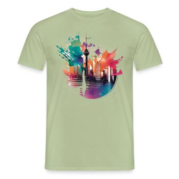 Tokyo - T-shirt homme - vert sauge - Devant - AI Model Male 178 light (178cm)