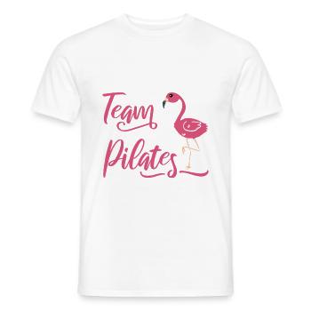 Team Pilates Shirt Flamingo Gift Yoga Sport - Men's T-Shirt - white - Front - AI Model Male 178 dark (178cm)