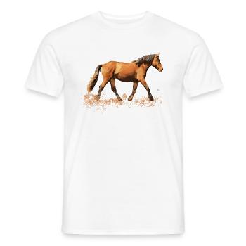 Équitation cheval chevaux fou cheval fou cavalier - T-shirt homme - blanc - Devant - AI Model Male 178 dark (178cm)