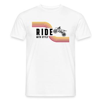 Ride with style - Männer T-Shirt - Weiß - Vorne - AI Model Male 178 dark (178cm)