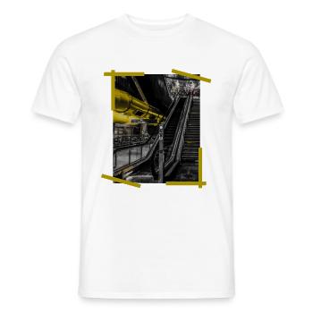 Train Station Poster - Men's T-Shirt - white - Front - AI Model Male 178 dark (178cm)
