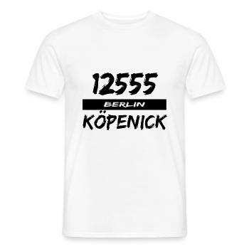 12555 Berlin Köpenick - Männer T-Shirt - Weiß - Vorne - AI Model Male 178 dark (178cm)