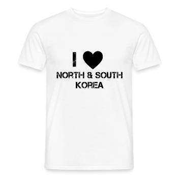 Nordkorea Südkorea - Männer T-Shirt - Weiß - Vorne - AI Model Male 178 dark (178cm)